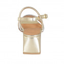 Sandale pour femmes en cuir lamé platine, argent et cuivre talon 5 - Pointures disponibles:  42, 45