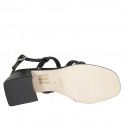 Sandalo da donna in pelle nera tacco 5 - Misure disponibili: 42