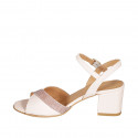 Sandale pour femmes avec courroie en cuir rose et glitter cuivre talon 5 - Pointures disponibles:  42