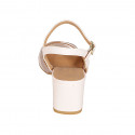 Sandale pour femmes avec courroie en cuir rose et glitter cuivre talon 5 - Pointures disponibles:  32, 33, 34, 42, 43, 44, 45, 46