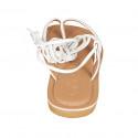 Sandale entredoigt spartiates à lacets pour femmes en cuir blanc talon 1 - Pointures disponibles:  32, 33, 42, 43, 44, 45, 46