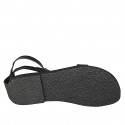 Sandalo infradito da donna con cinturino in pelle nera tacco 1 - Misure disponibili: 32, 33, 34, 42, 43, 44