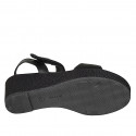 Sandalo da donna in pelle nera con velcro e zeppa 6 - Misure disponibili: 31, 33, 34, 42, 43, 44, 45, 46
