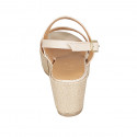 Woman's platform sandal in light rose leather wedge heel 6 - Available sizes:  31, 33, 34, 42, 43, 44, 45