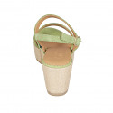 Woman's sandal with platform in green suede wedge heel 6 - Available sizes:  31, 32, 33, 34, 42, 43, 44, 45, 46