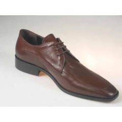 Men's laceup derby shoe in brown leather - Available sizes:  50 2