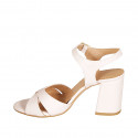 Sandale pour femmes en cuir rose clair avec courroie talon 7 - Pointures disponibles:  34, 43, 44, 45, 46