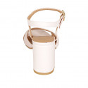 Sandale pour femmes en cuir rose clair avec courroie talon 7 - Pointures disponibles:  34, 43, 44, 45, 46