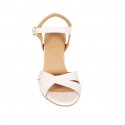 Woman's sandal in light rose leather with strap heel 7 - Available sizes:  32, 33, 34, 42, 43, 44, 45, 46