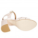 Sandale pour femmes en cuir rose clair avec courroie talon 7 - Pointures disponibles:  34, 43, 44, 45, 46