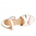 Sandalia para mujer en piel rosa claro con cinturon tacon 7 - Tallas disponibles:  32, 33, 34, 42, 43, 44, 45, 46