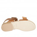 Woman's sandal with adjustable buckles in cognac brown leather heel 2 - Available sizes:  32, 33, 34, 42, 43, 44, 45