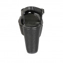 Sandalia para mujer en piel imprimida negra con plataforma y cuña 9 - Tallas disponibles:  31, 32, 34, 42, 43, 44, 46