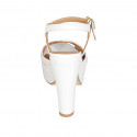 Sandalia para mujer con cinturon y plataforma en piel blanca tacon 12 - Tallas disponibles:  31, 33, 34, 43, 44, 45
