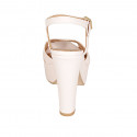 Sandale pour femmes avec courroie et plateforme en cuir rose clair talon 12 - Pointures disponibles:  34, 43, 44