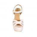 Sandale pour femmes avec courroie et plateforme en cuir rose clair talon 12 - Pointures disponibles:  34, 43, 44