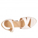 Woman's strap sandal with platform in light rose leather heel 9 - Available sizes:  31, 32, 33, 34