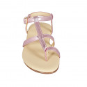 Sandale entredoigt pour femmes en cuir lamé rose talon 2 - Pointures disponibles:  32, 33, 34, 42, 43, 44, 45, 46