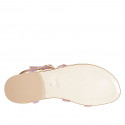 Sandale entredoigt pour femmes en cuir lamé rose talon 2 - Pointures disponibles:  32, 33, 34, 42, 43, 44, 45, 46