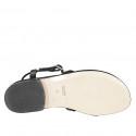 Sandale entredoigt pour femmes en cuir noir talon 2 - Pointures disponibles:  32, 33, 34, 42, 43, 44, 45, 46