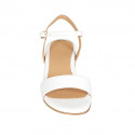 Sandalo da donna con cinturino in pelle bianca tacco 4 - Misure disponibili: 32, 33, 34, 44, 45