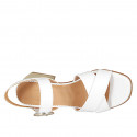 Sandalia con cinturon para mujer en piel blanca tacon 5 - Tallas disponibles:  32, 34, 42, 43, 45, 46