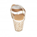 Sandalia para mujer con plataforma en piel blanca cuña 6 - Tallas disponibles:  31, 32, 33, 34, 42, 43, 44, 45