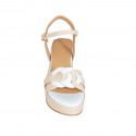Woman's strap sandal in rose and light blue leather wedge heel 6 - Available sizes:  31, 33, 34, 42, 43, 44, 46
