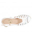 Woman's sandal in white leather heel 2 - Available sizes:  32, 34, 43, 44, 46