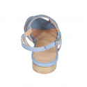Woman's sandal in light blue leather heel 2 - Available sizes:  32, 42, 44, 45, 46