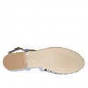 Sandale pour femmes en cuir bleu clair talon 2 - Pointures disponibles:  32, 42, 44, 45, 46
