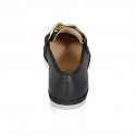Mocassin pour femmes en cuir noir avec chaîne talon compensé 2 - Pointures disponibles:  43, 44