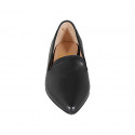 Woman's pointy loafer in black leather with heel 2 - Available sizes:  32, 42, 43, 44
