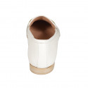 Woman's pointy mocassin with accessory in white leather heel 2 - Available sizes:  43, 44, 45, 46
