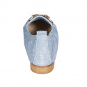 Mocassin pour femmes avec accessoire en bambou et elastique en daim type denim bleu clair talon 2 - Pointures disponibles:  33, 42, 43, 44, 45, 46
