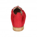 Mocasín para mujer en gamuza roja con accesorio tacon 2 - Tallas disponibles:  33, 34, 42, 43, 44, 45