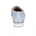 Mocassin pour femmes avec accessoire en tissu denim bleu clair talon compensé 4 - Pointures disponibles:  42, 45, 46