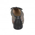 Ballerine à bout pointu pour femmes avec arc en cuir noir et tissu tressé multicouleur talon 2 - Pointures disponibles:  33, 44