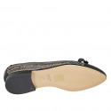 Ballerine à bout pointu pour femmes avec arc en cuir noir et tissu tressé multicouleur talon 2 - Pointures disponibles:  33, 44