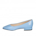 Decolté a punta da donna in pelle azzurra tacco 2 - Misure disponibili: 33, 34, 44