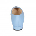 Decolté a punta da donna in pelle azzurra tacco 2 - Misure disponibili: 33, 34, 44