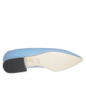 Decolté a punta da donna in pelle azzurra tacco 2 - Misure disponibili: 33, 34, 44