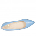 Décolleté a punta da donna in pelle azzurra tacco 2 - Misure disponibili: 34, 44