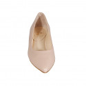 Ballerine à bout pointu pour femmes en cuir rose talon 2 - Pointures disponibles:  32, 44