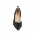 Zapato a punta para mujer en piel negra con tacon 5 - Tallas disponibles:  32, 42, 43, 45