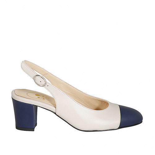 Woman's slingback pump in blue and...