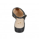 Zapato destalonado para mujer en piel negra tacon 2 - Tallas disponibles:  32, 44, 45