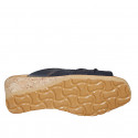 Mule pour femmes en cuir bleu foncé et daim bleu foncé avec pois imprimé talon compensé 6 - Pointures disponibles:  42, 43, 44