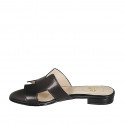 Mules in black leather heel 2 - Available sizes:  33, 42, 43, 45