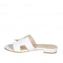 Woman's mule in white leather heel 2 - Available sizes:  33, 34, 42, 43